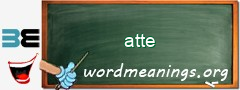 WordMeaning blackboard for atte